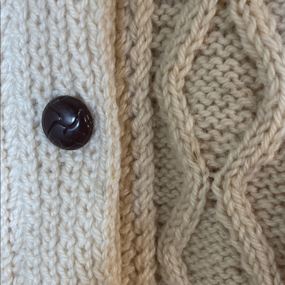 Boho Blarney Wollen Mills Pure Wool Traditional Aran Hand Knit Cardigan. - Picture 7 of 12
